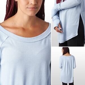 Free People We The Free XS Snowy Thermal Tunic Top in The‎ Rain Long Sleeve